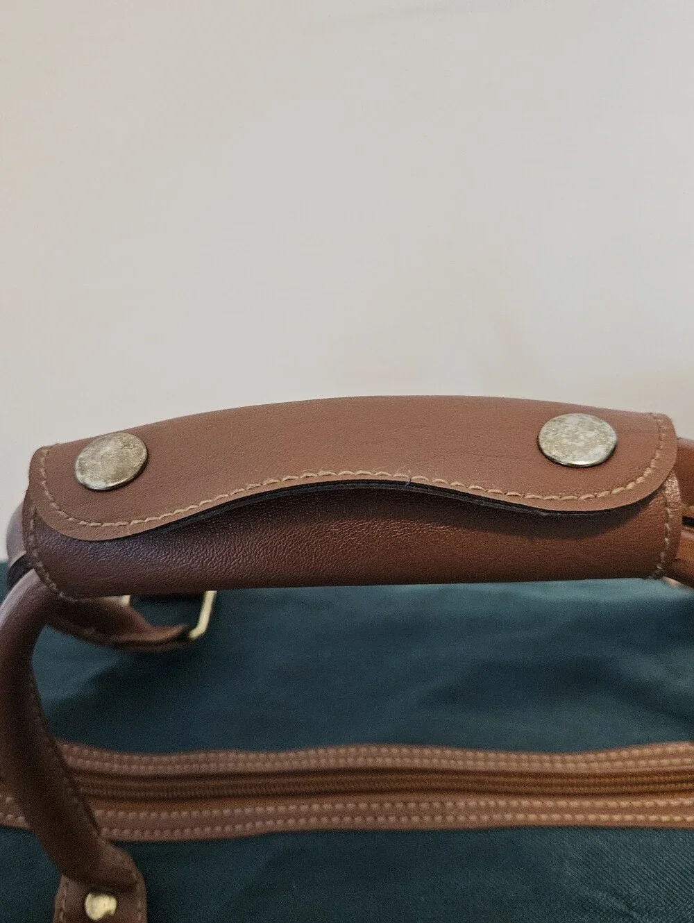 Ralph Lauren Fragrances Duffle Canvas/Faux Leather Travel Weekender Bag Green